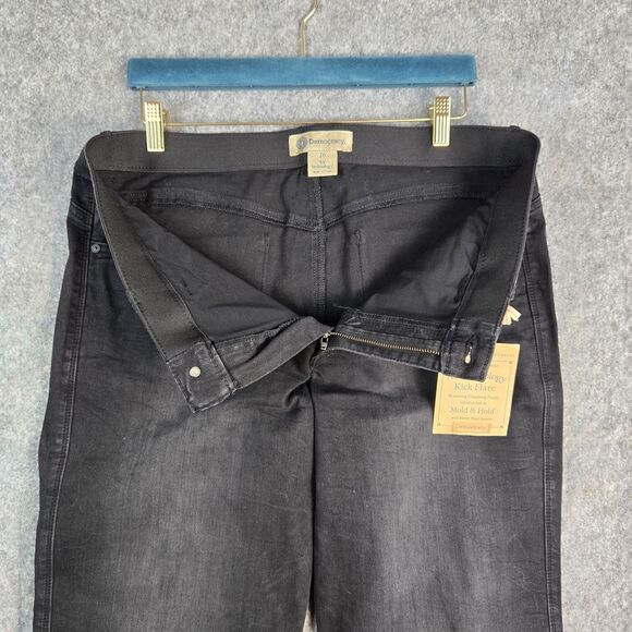 Democracy Ab Technology Kick Flare Jeans Women Sz 16 Black Denim Biker Punk NWT - Picture 8 of 16